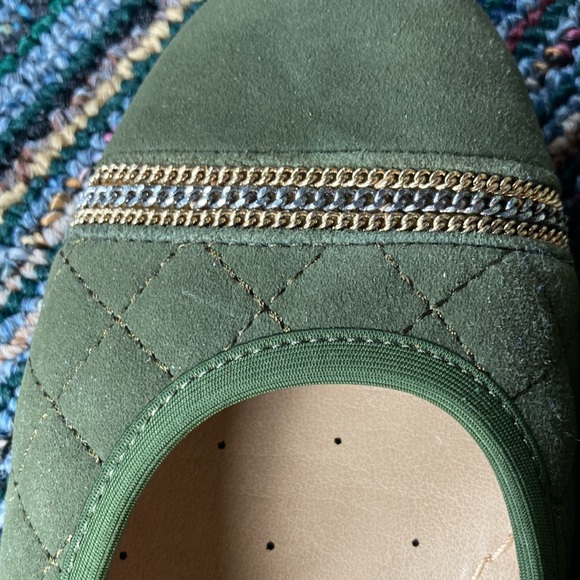 Van Eli green suede Sigrid round toe ballet flats - Picture 2 of 6